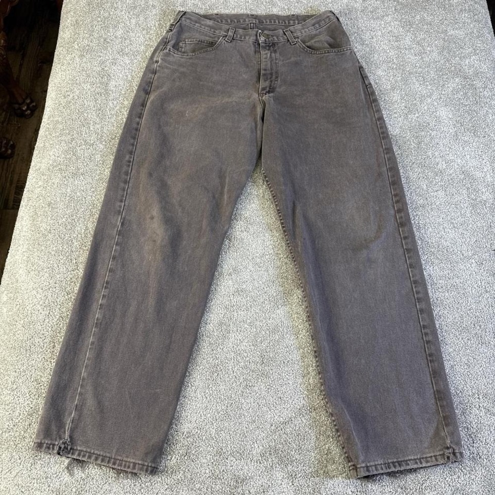 Vintage 90's Riveted Lee Dark Brown Jeans Classic Denim Men's